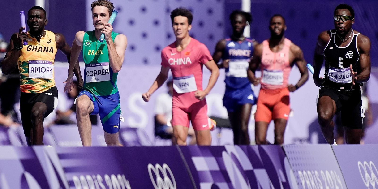 Brasil fica fora da final do revezamento 4x100m no atletismo em Paris